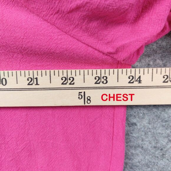 Umgee Womens Boho Peasant Top Sz Large Pink Embroidered Floral Blouse Cotton - Picture 4 of 12